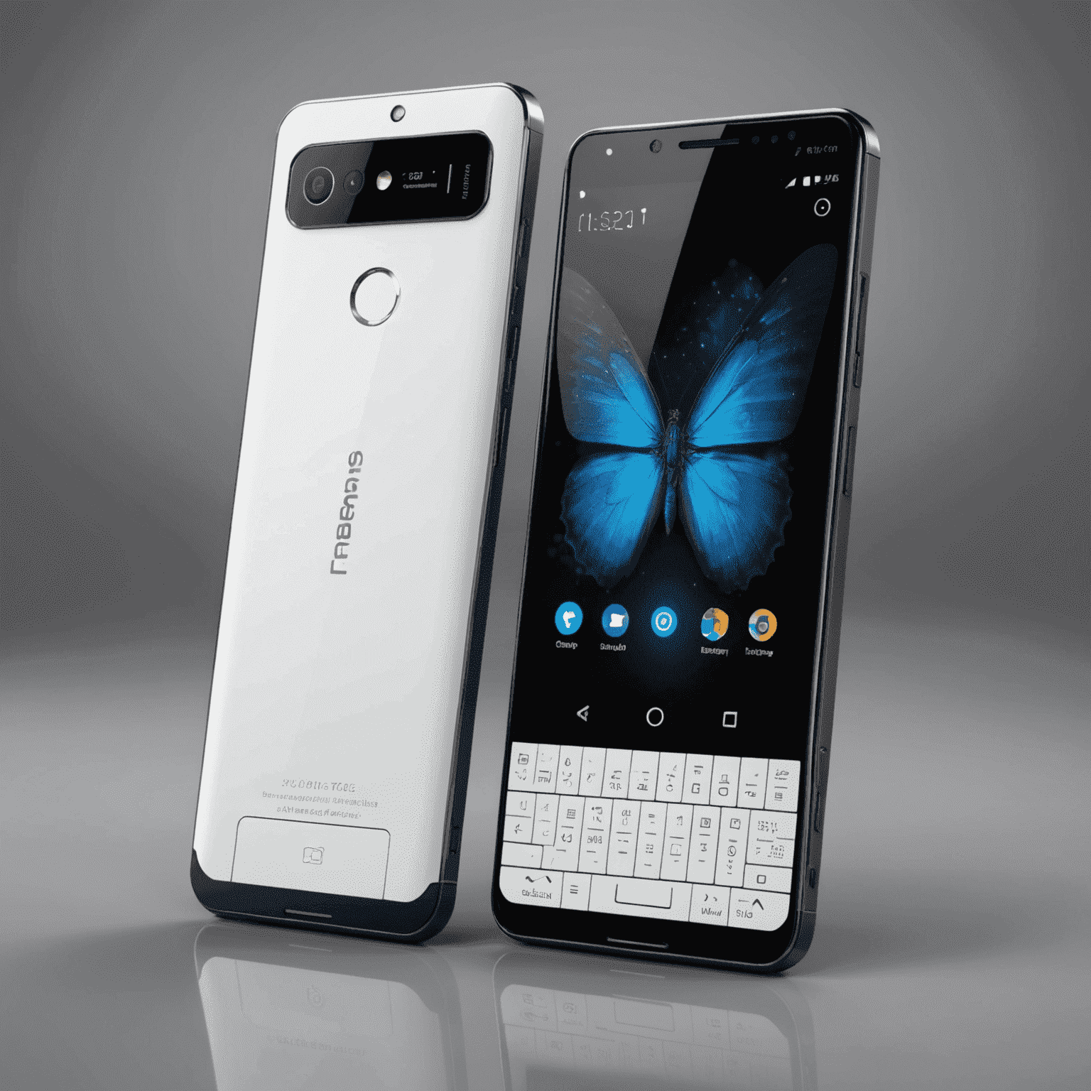 Phonegryge Ultra smartphone with a premium white and black finish, featuring a foldable display and advanced camera system