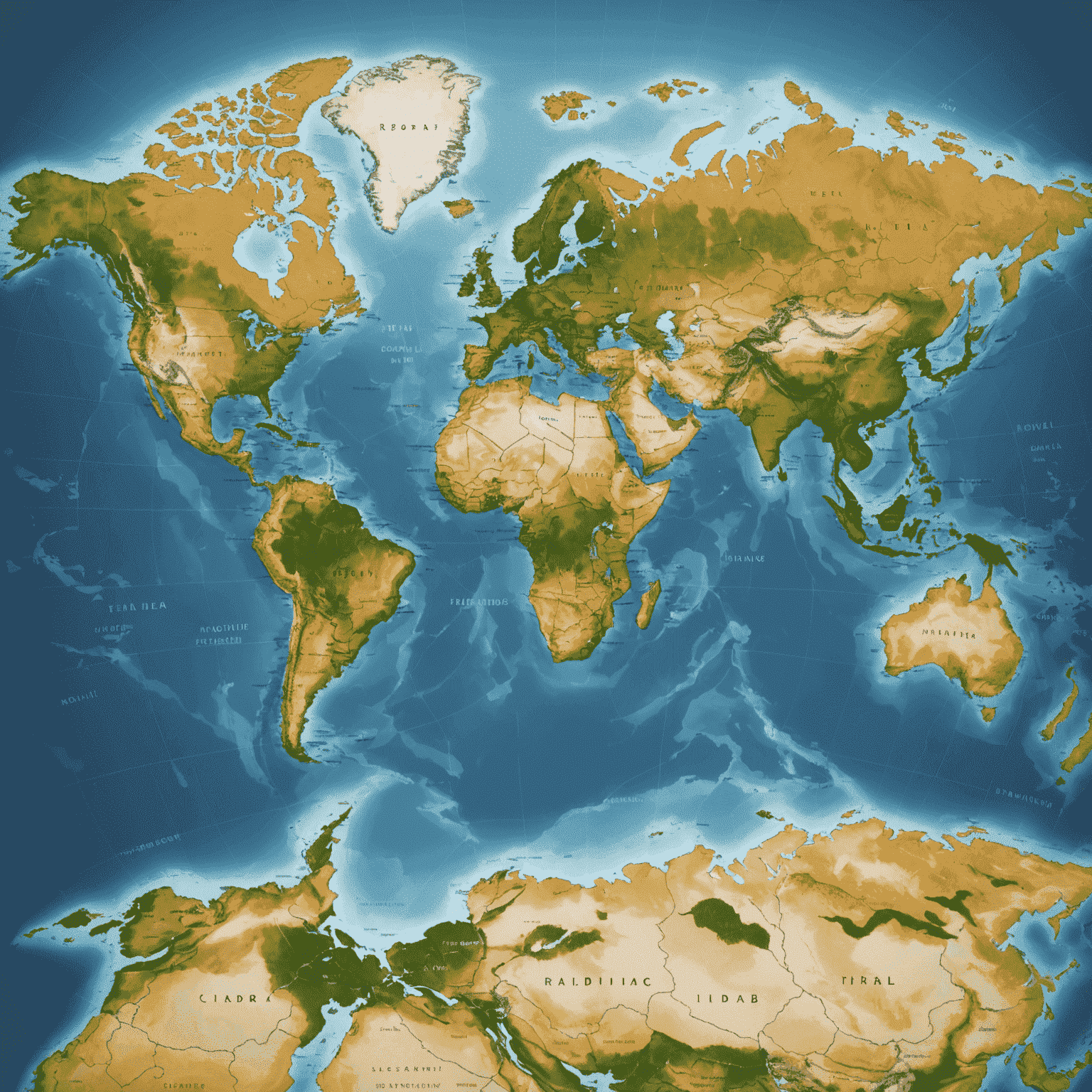 A world map with highlighted countries where international roaming is available